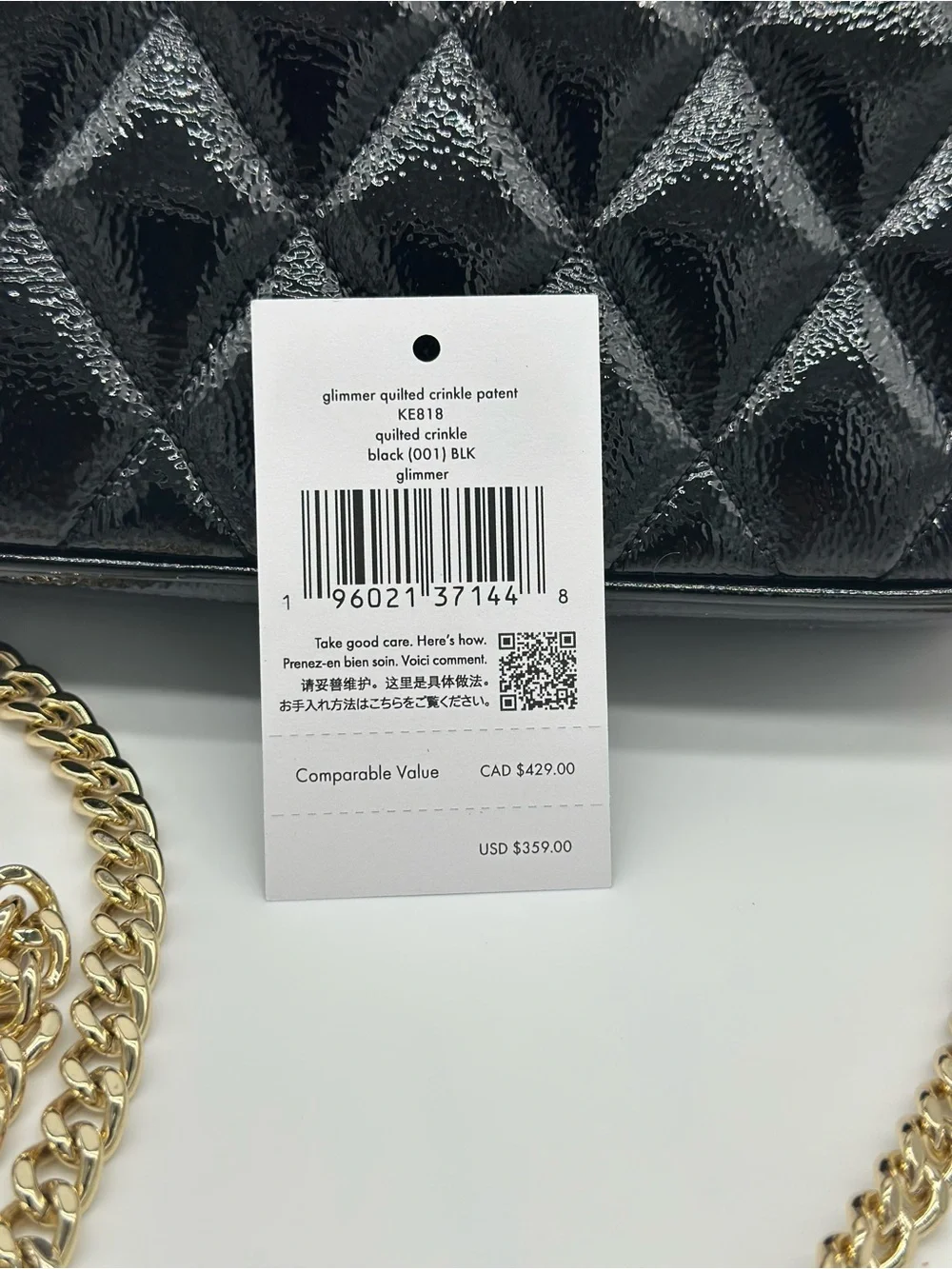 kate spade Black Quilted Zip Wallet and Card Holder Gift Set